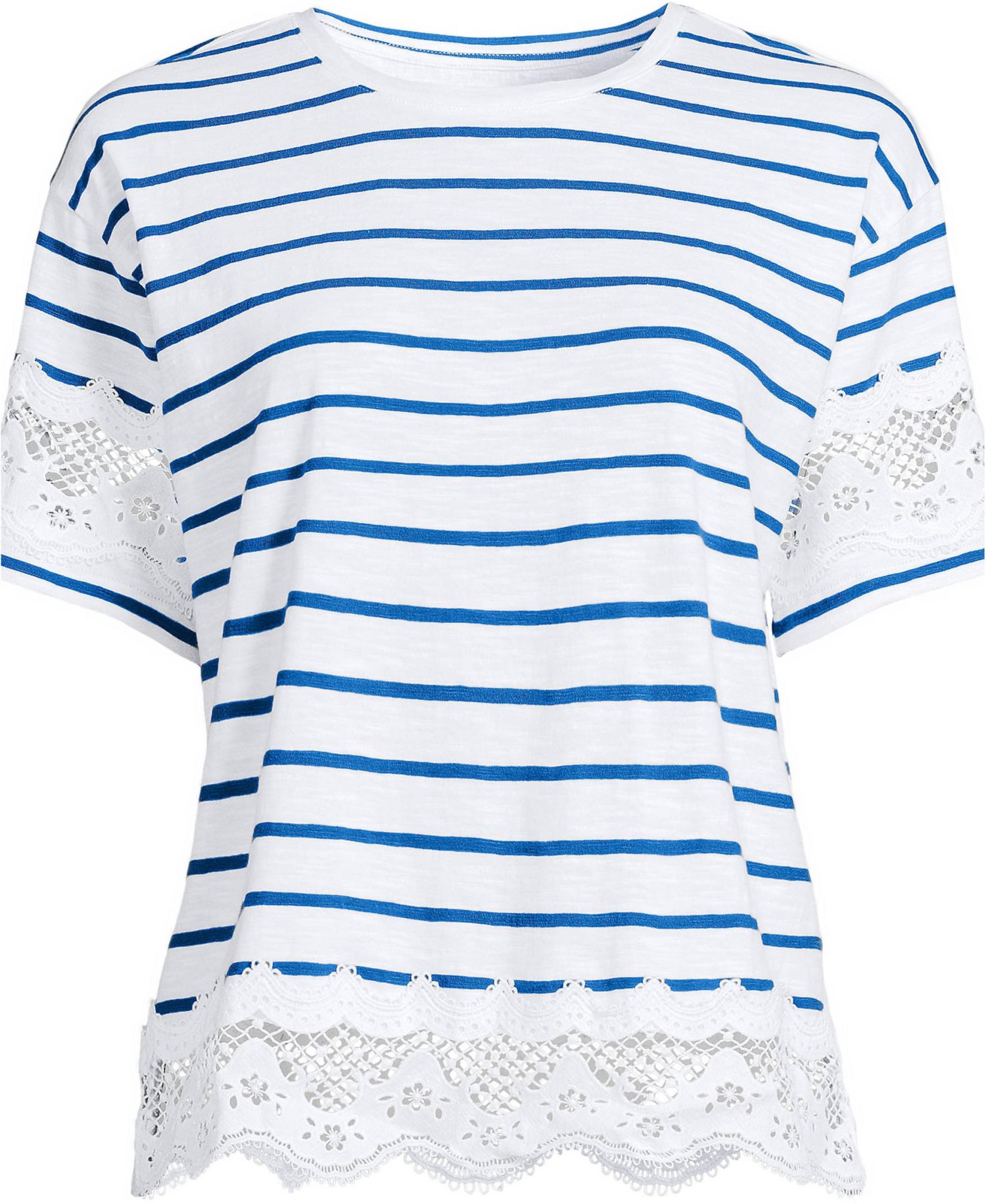 Women's Short Sleeve Slub Jersey Cutwork T-Shirt