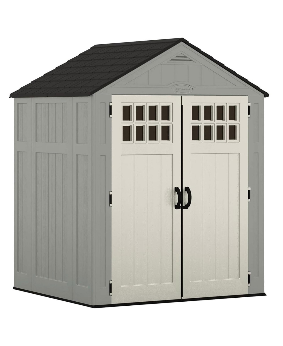 Suncast Everett 6 x 5 ft. Storage Equipment Shed w/Double Door Entry, Dove Gray