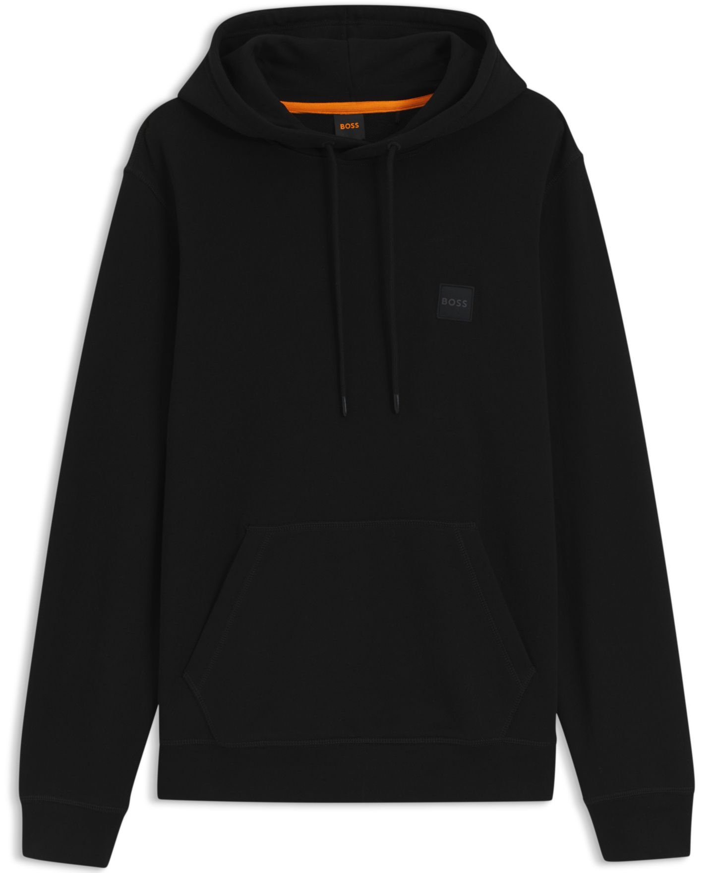 Мужское худи Hugo Boss Regular-Fit Cotton Terry Logo Patch, цвет: Чёрный — фото 6