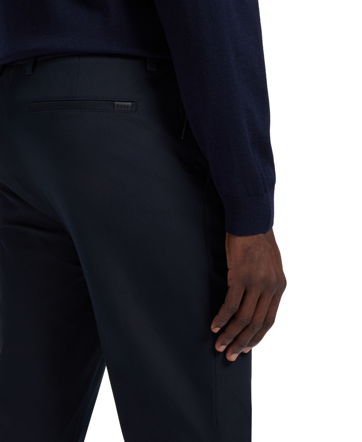 BOSS by Men's Four-Way Stretch Fabric Slim-Fit Trousers