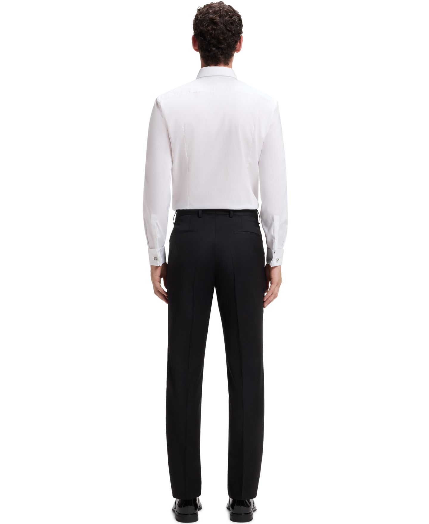 Мужские брюки Hugo Boss Virgin-Wool Serge Slim-Fit, цвет: Чёрный — фото 4