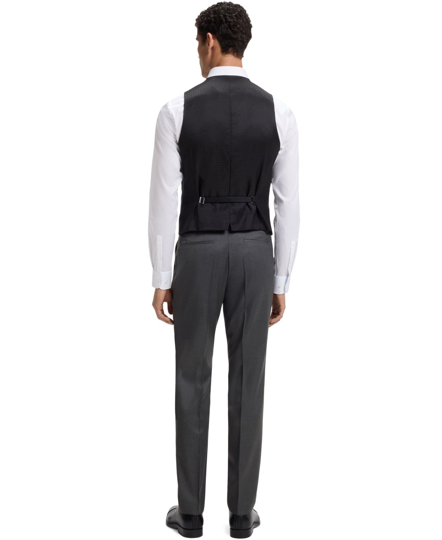 Мужские жилеты BOSS by Hugo Boss Virgin-Wool Serge Slim-Fit Vests, цвет: Тёмный серый — фото 2