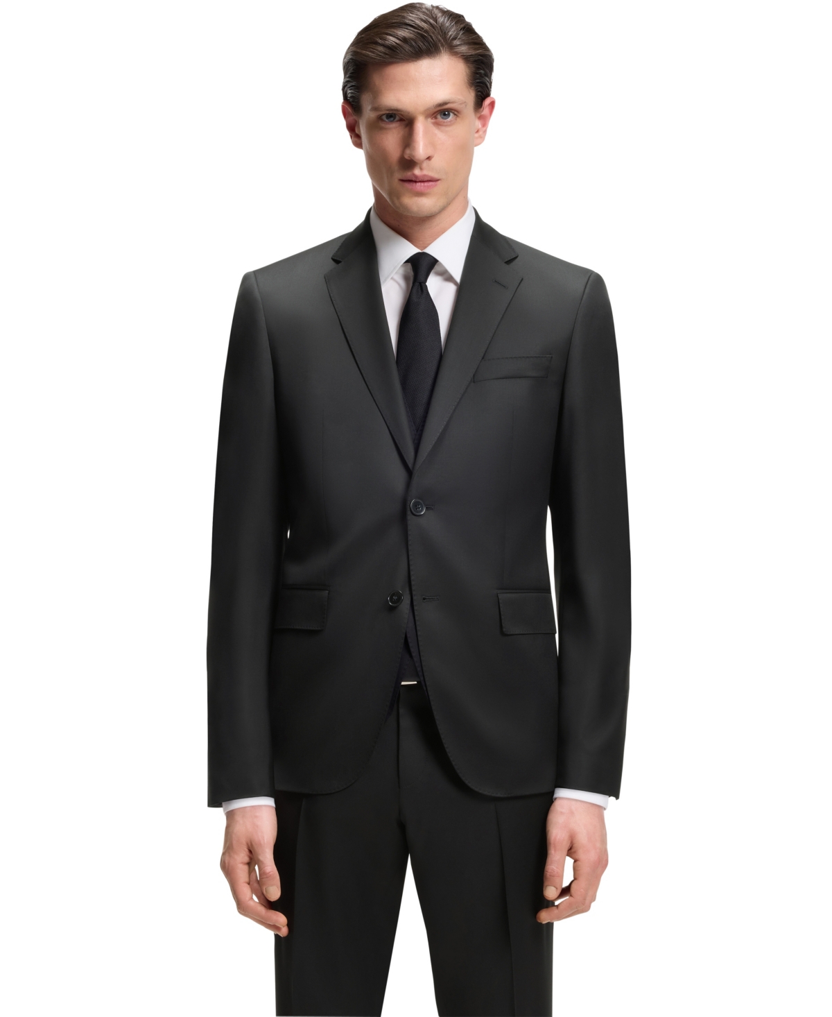 Boss by Hugo Boss Men's Virgin-Wool Serge Suit Jacket - Black