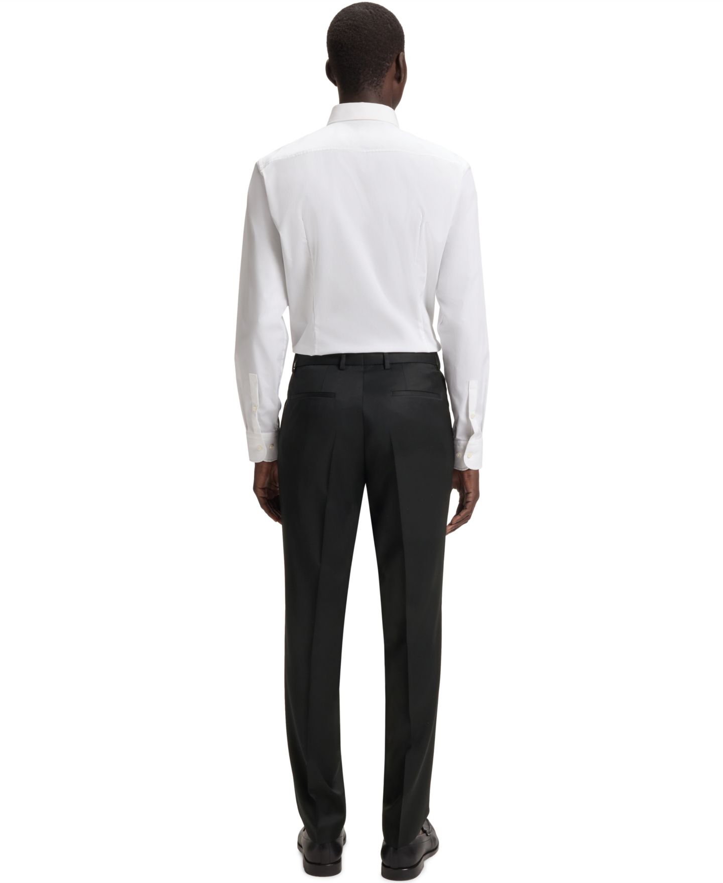 Мужские брюки Hugo Boss Regular-Fit Virgin Wool Formal Trousers, цвет: Чёрный — фото 4