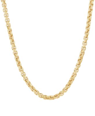 Box-Link Necklace with Lobster Clasp in 18k Yellow Gold