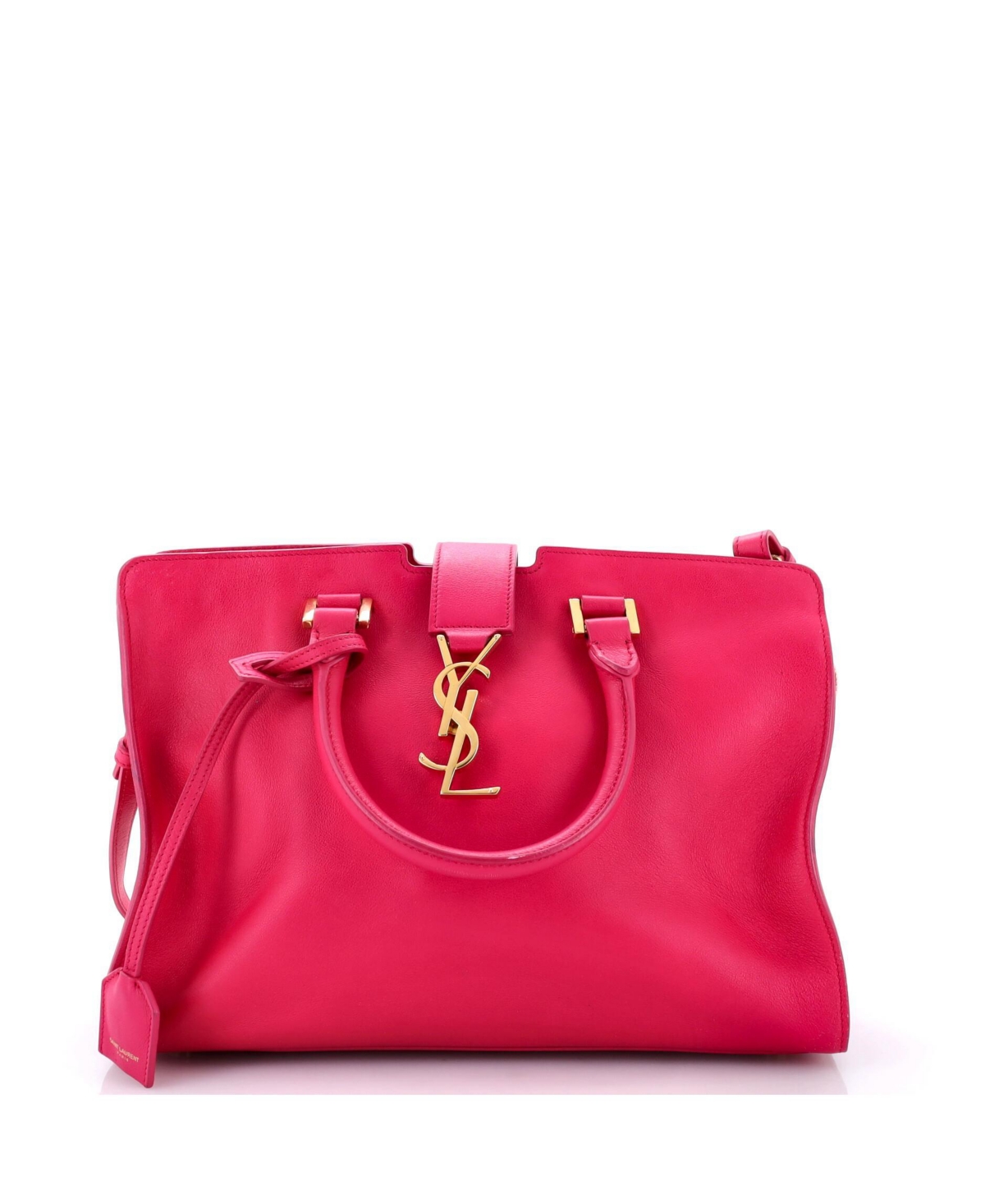 Pre-Owned Saint Laurent Small Monogram Cabas Leather Shoulder Bag - Pink