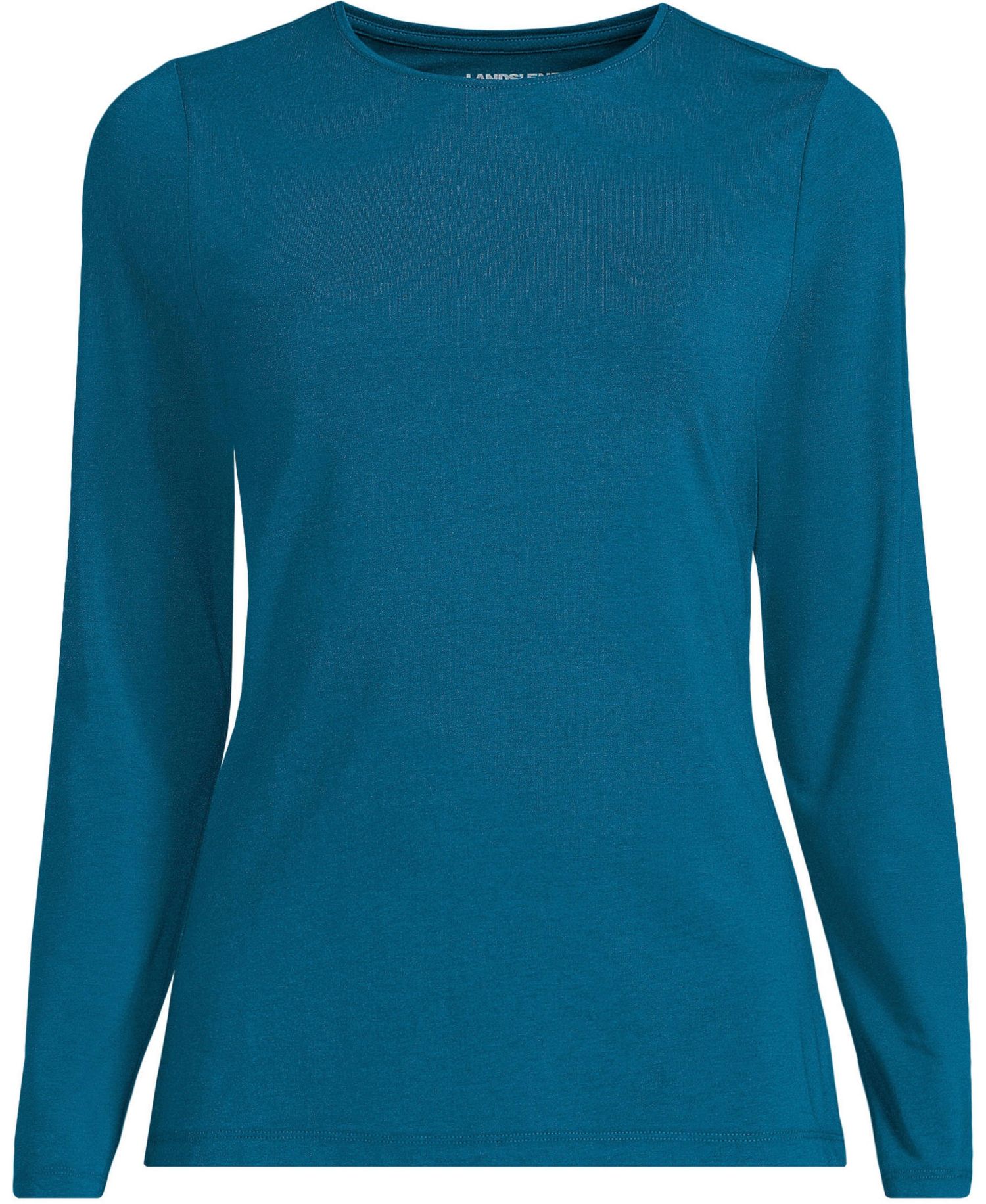 Women's Lightweight Jersey Skimming Long Sleeve Crew Neck T-shirt