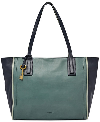 Fossil Emma Colorblock Leather Tote