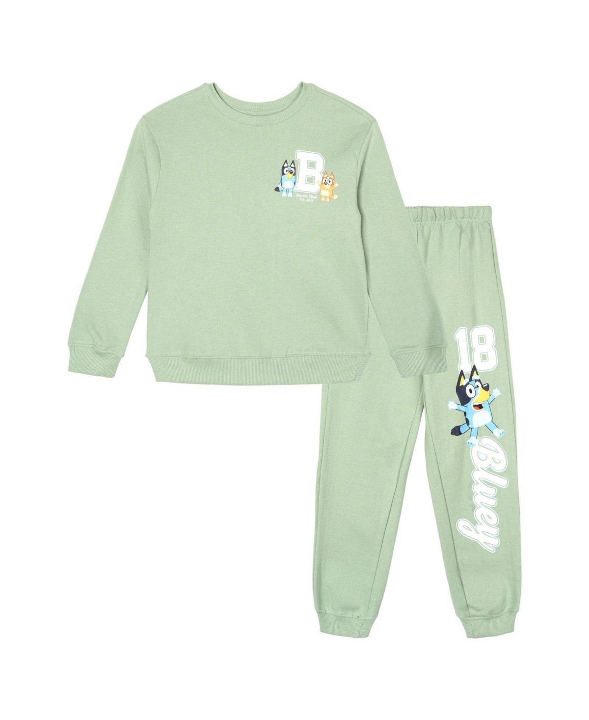 Bluey Little Boys Fleece Sweatshirt and Jogger Pants Outfit Set to