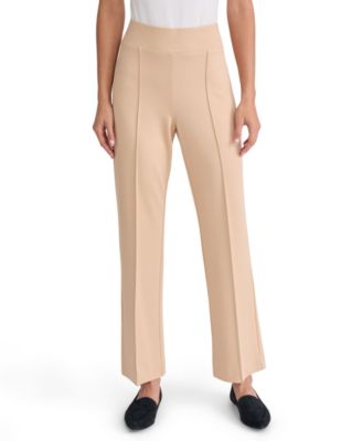 Women's Serenity Knit Pull-On Pintuck Straight-Leg Pants