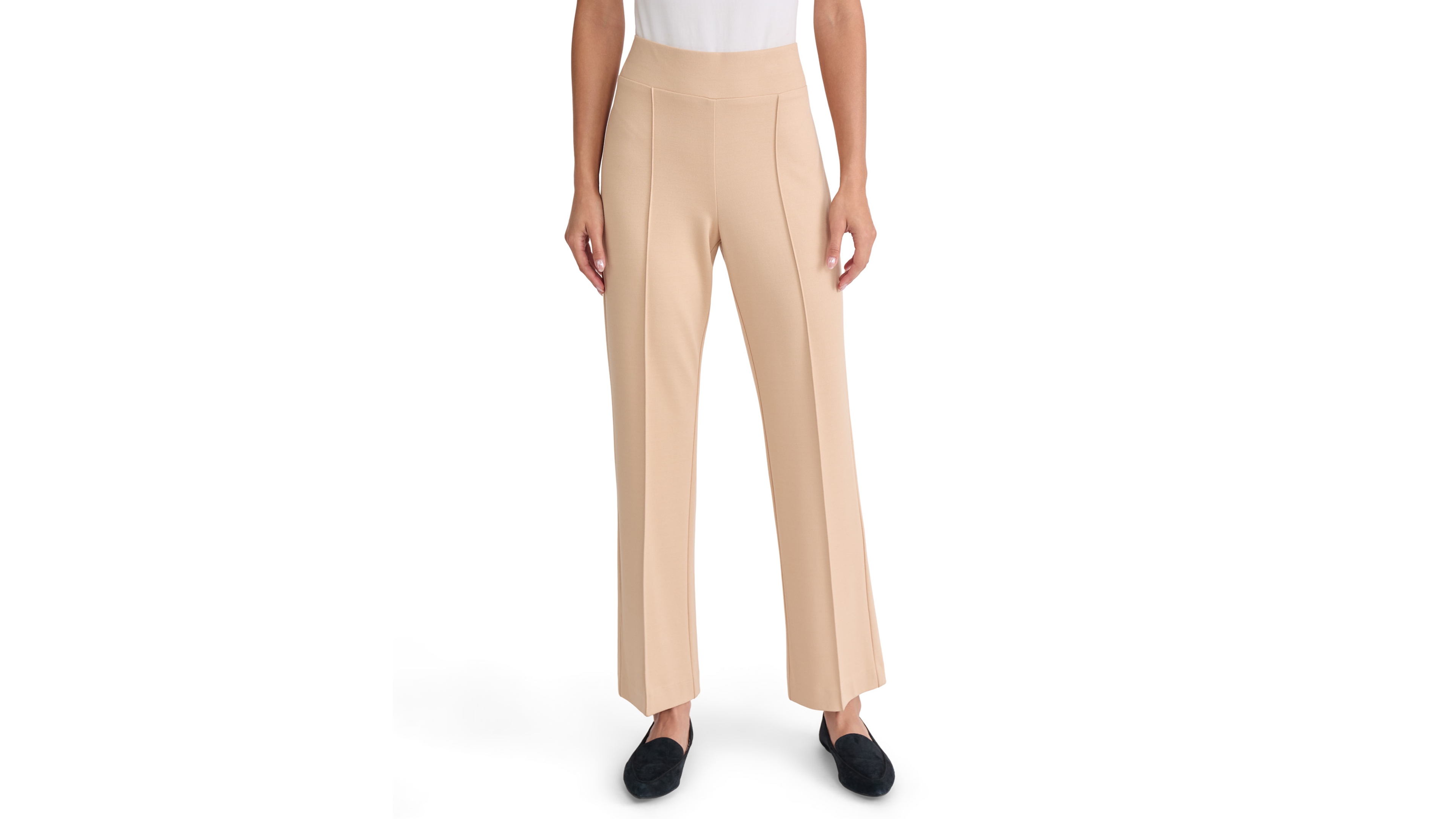 Jones New York Women's Serenity Knit Pull-On Pintuck Straight-Leg Pants