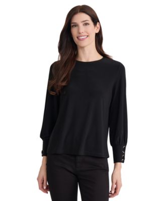 Women's Puff-Sleeve Lace-Up Cuff T-Shirt