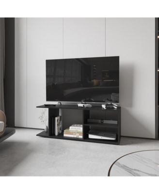 Entertainment Center with Shelves and Storage Compartment