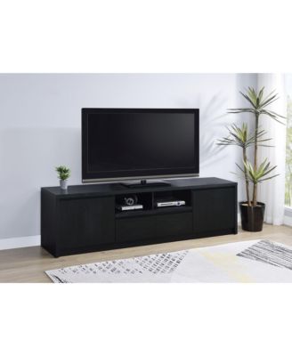 78 Inch Modern 2-Door TV Media Console with Central Drawer and Open Shelf