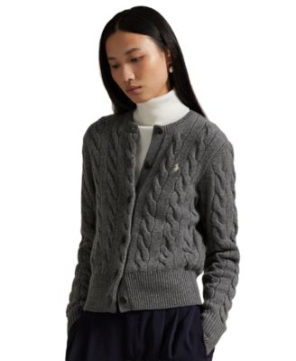 Women's Cable-Knit Wool-Cashmere Cardigan Sweater