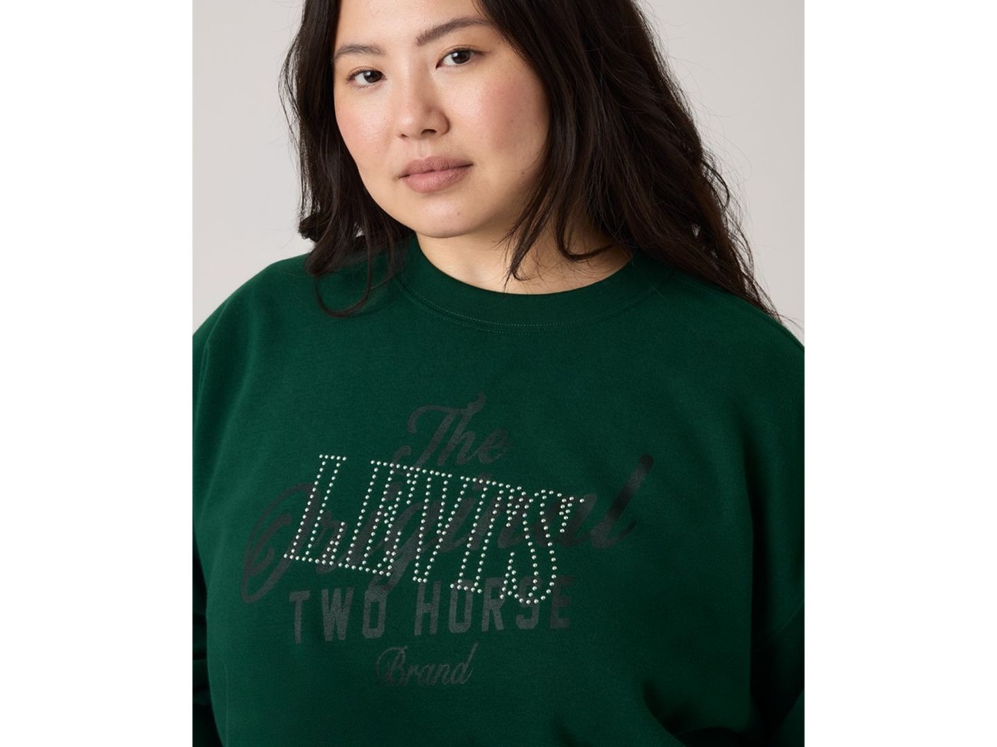 Женская толстовка Levi's Plus Size Everyday Graphic Crewneck Brushed-Fleece, цвет: Сливовый сосновый — фото 3