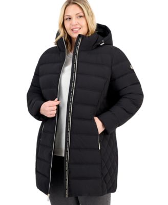 Michael Kors Plus Size Hooded Packable Puffer Coat
