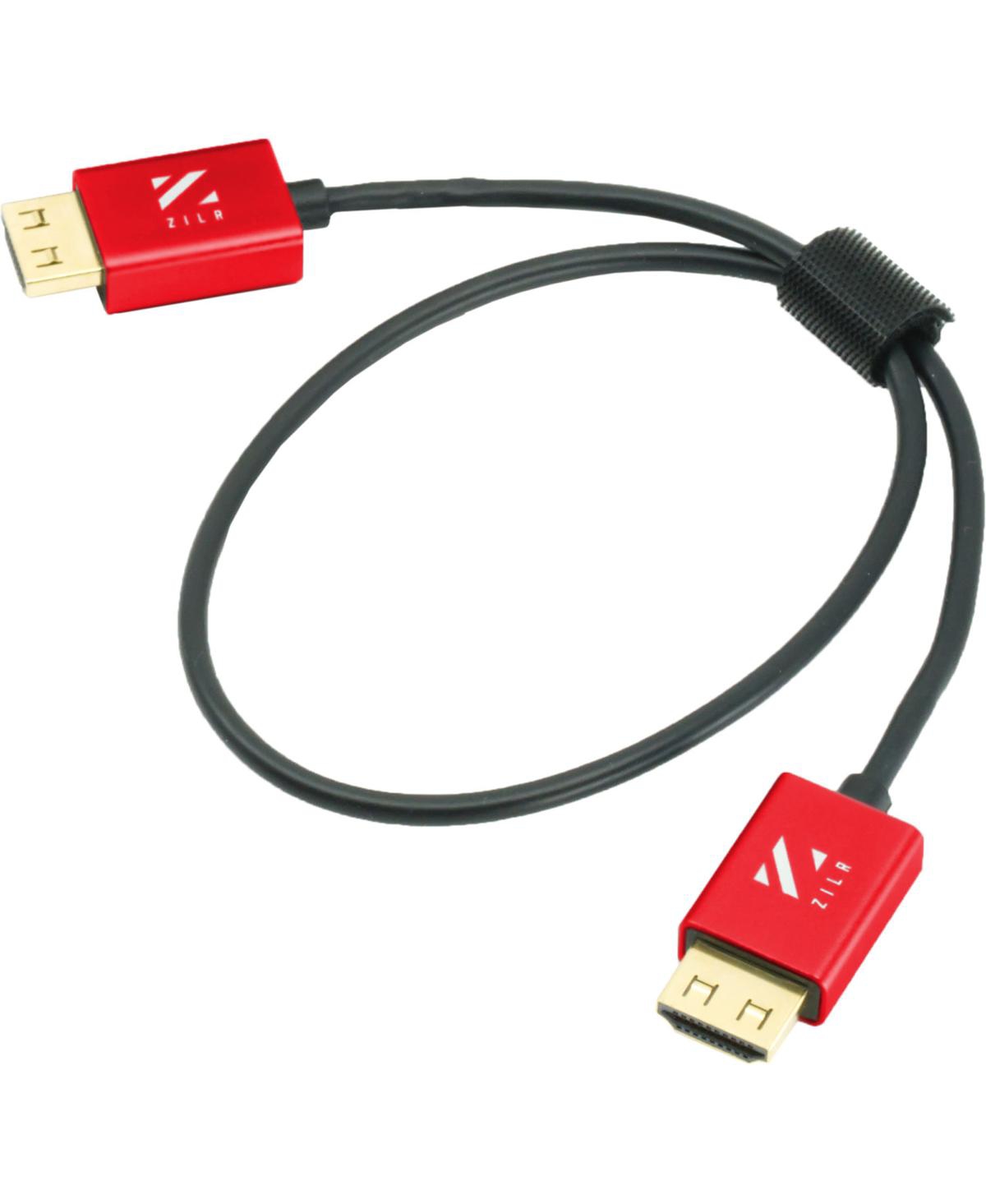 Zilr 17.7" 8Kp60 Hyper Thin Ultra Speed Hdmi Secure Cable with Ethernet - Black