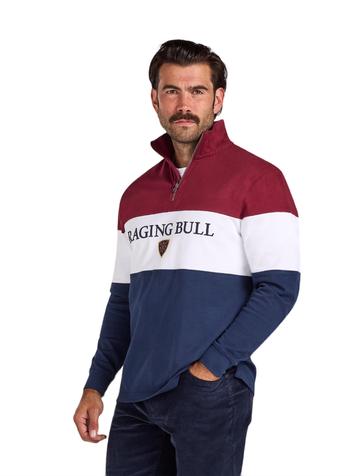 Raging Bull Men's Big & Tall Cut and Sew Quarter-Zip Relaxed-Fit Sweatshirt
