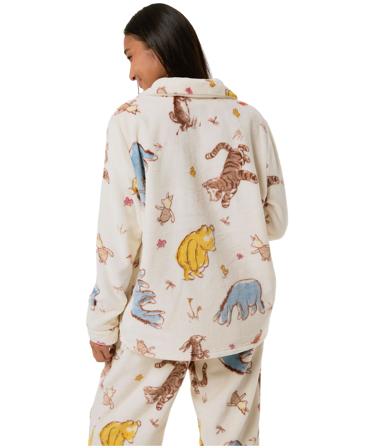 Пижамный комплект Pooh, длинный рукав, флис — Skinnydip London, цвет: Экрю — фото 3