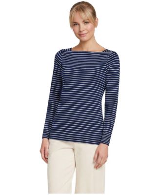 Women's Long Sleeve Polished Essentials Straight Neck Tee