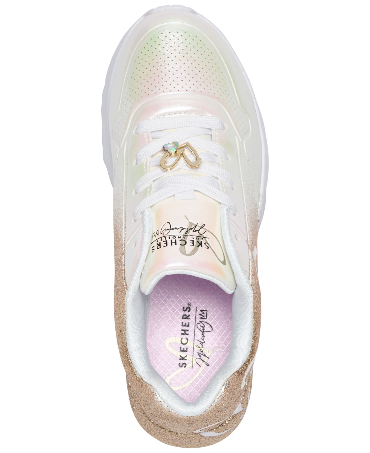 Детские кроссовки Skechers Uno Lite Heartdust Forever с memory foam, цвет: Белый / Золотой — фото 5