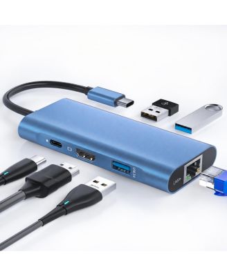 6-in-1 4K HDMI 100W Power Delivery USB-C Hub Multiport Adapter for PC/Mac