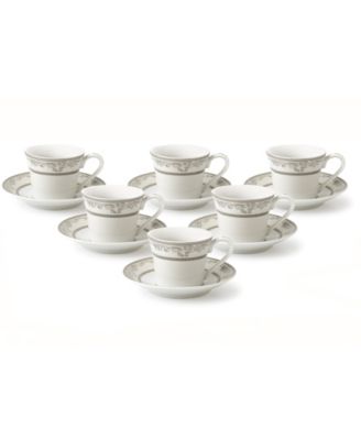 12 Piece 2oz Espresso Cup and Saucer Set, Service for 6