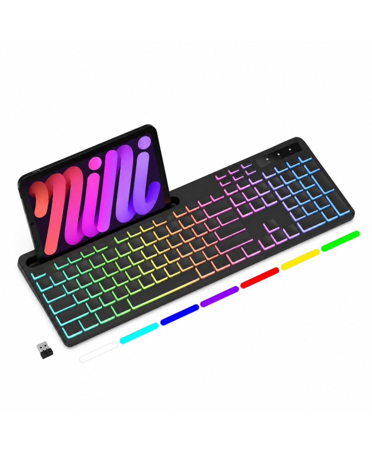 Lofree Wireless Keyboard Rgb Backlit Phone Holder 2.4G Rechargeable Quiet Typing Multimedia Keys