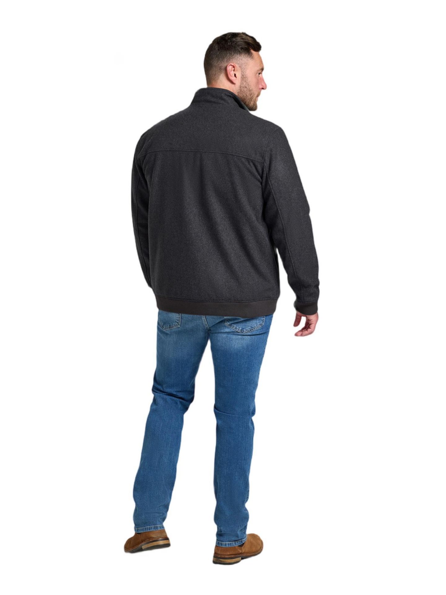 Мужская куртка Raging Bull Big & Tall Harrington Wool-Blend Relaxed-Fit, цвет: Угольный — фото 3