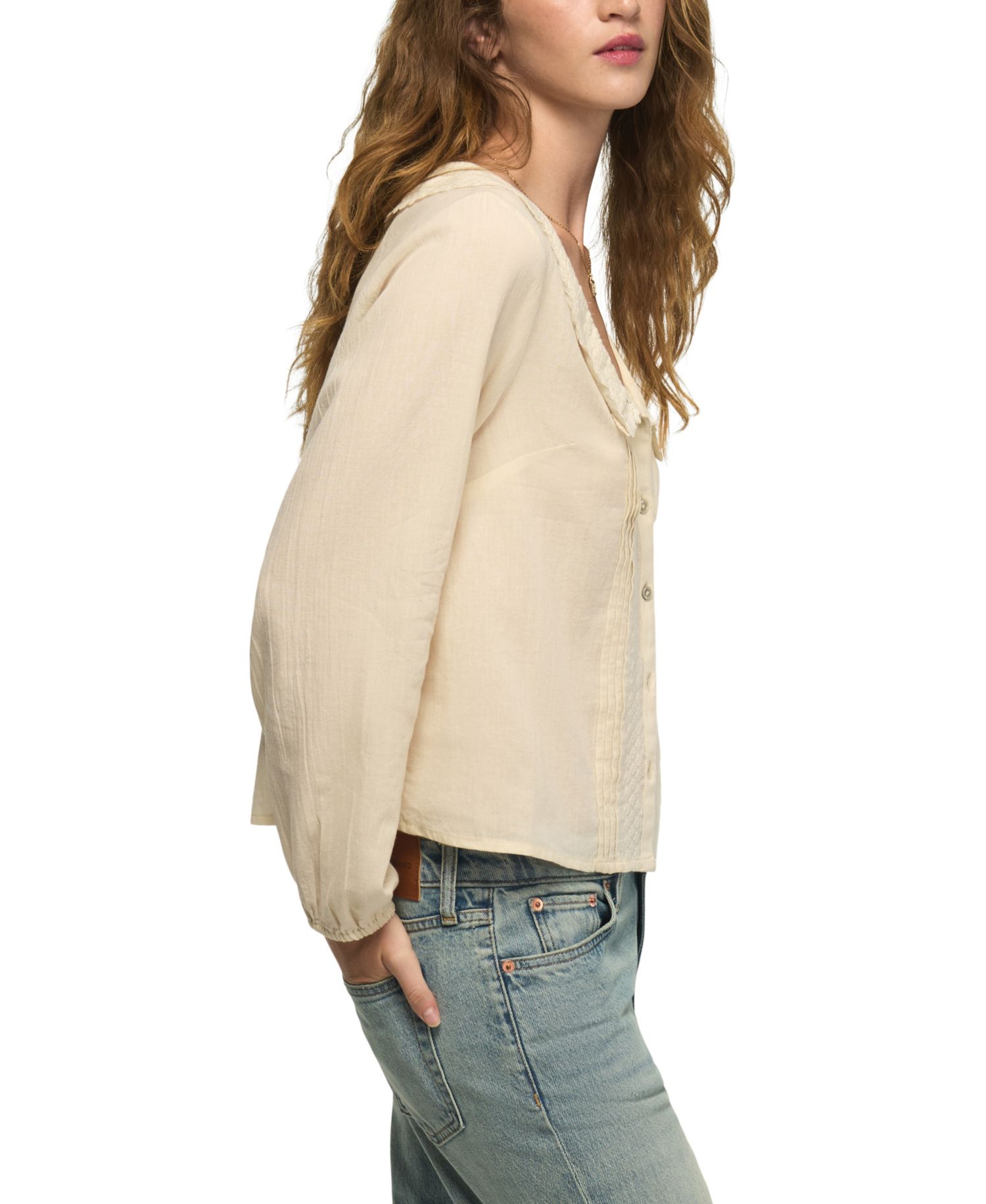 Women's Long-Sleeve Peter Pan Collar Blouse