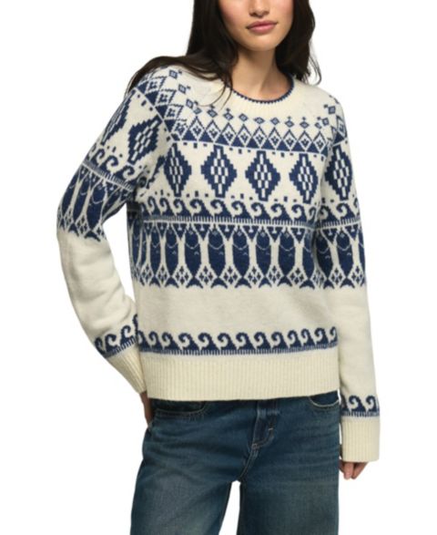 Женский свитер Lucky Brand Raglan Crewneck Fair Isle Long-Sleeve, цвет: Gardenia