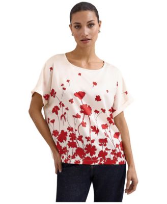 Women's Marion Floral-Print Short-Sleeve Relaxed-Silhouette Blouse