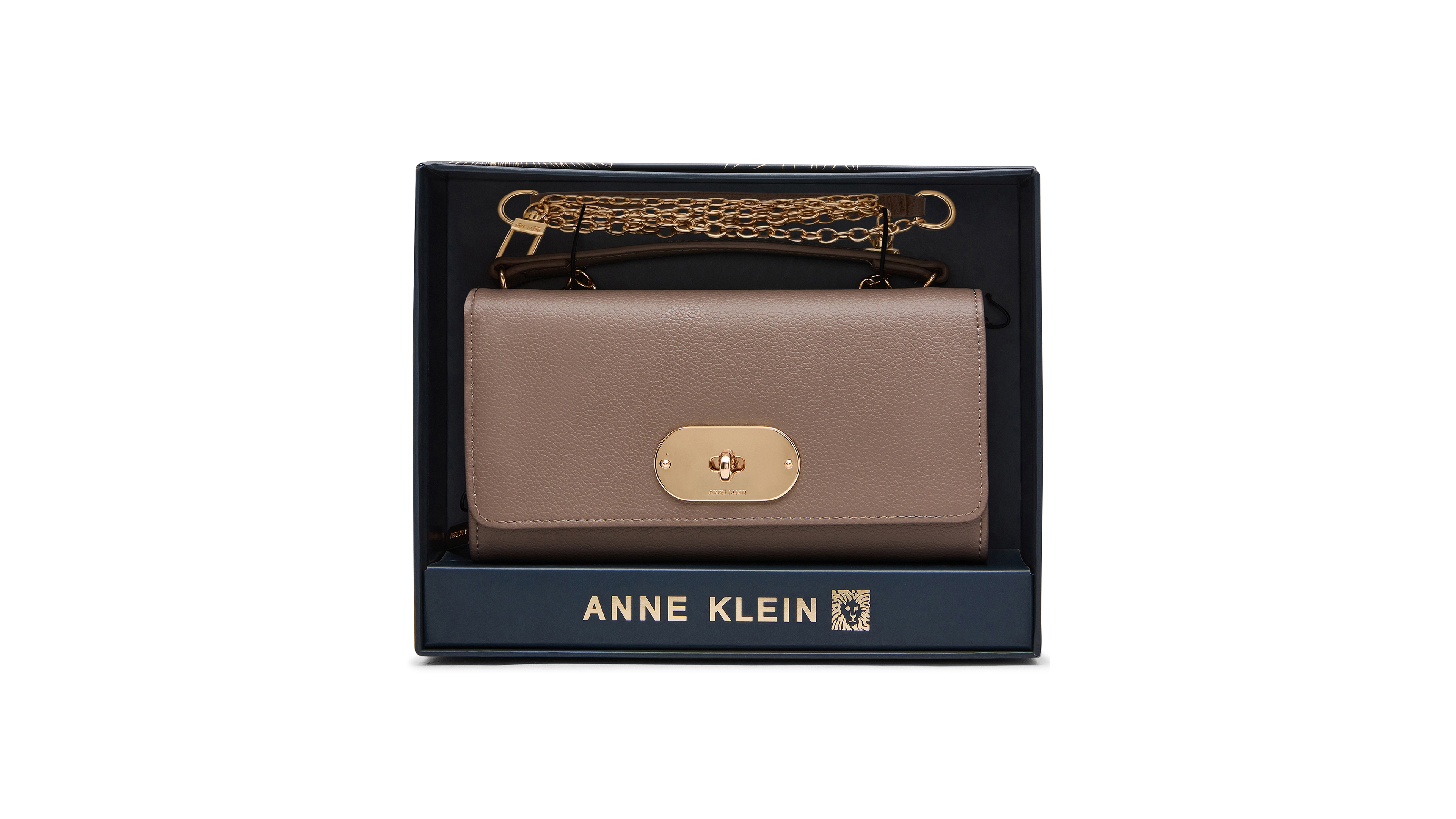 Anne Klein Oval Turn-Lock Chain Wallet