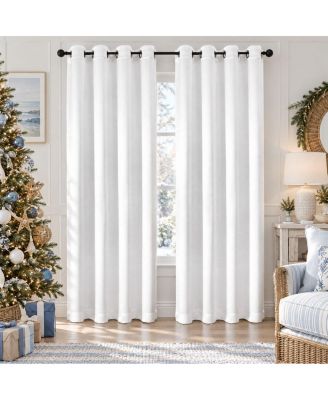 Ashby 2 Piece Light Filtering Grommet Top White Window Curtain Panels