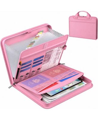 Fireproof Expanding Accordion File Organizer 13 Pockets Labels Handle Portable Document Storage
