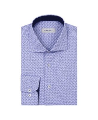 Men's Regular-Fit Crosshatch Weave Spread Collar Dress Shirt