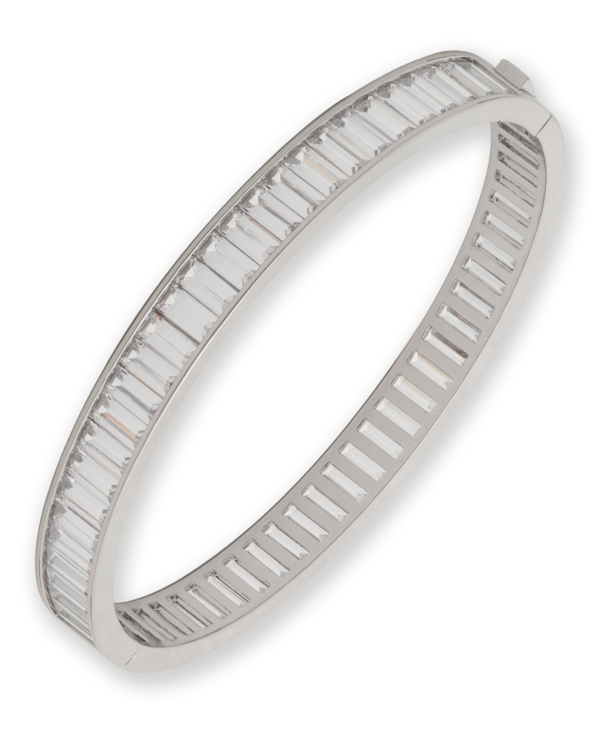Lauren Ralph Lauren Cubic Zirconia Baguette Bangle Bracelet - Silver