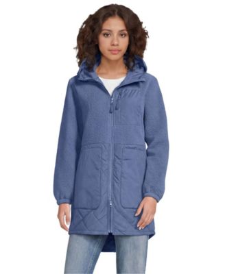 Women's High-Pile Fleece Quilted Mixed Media Parka