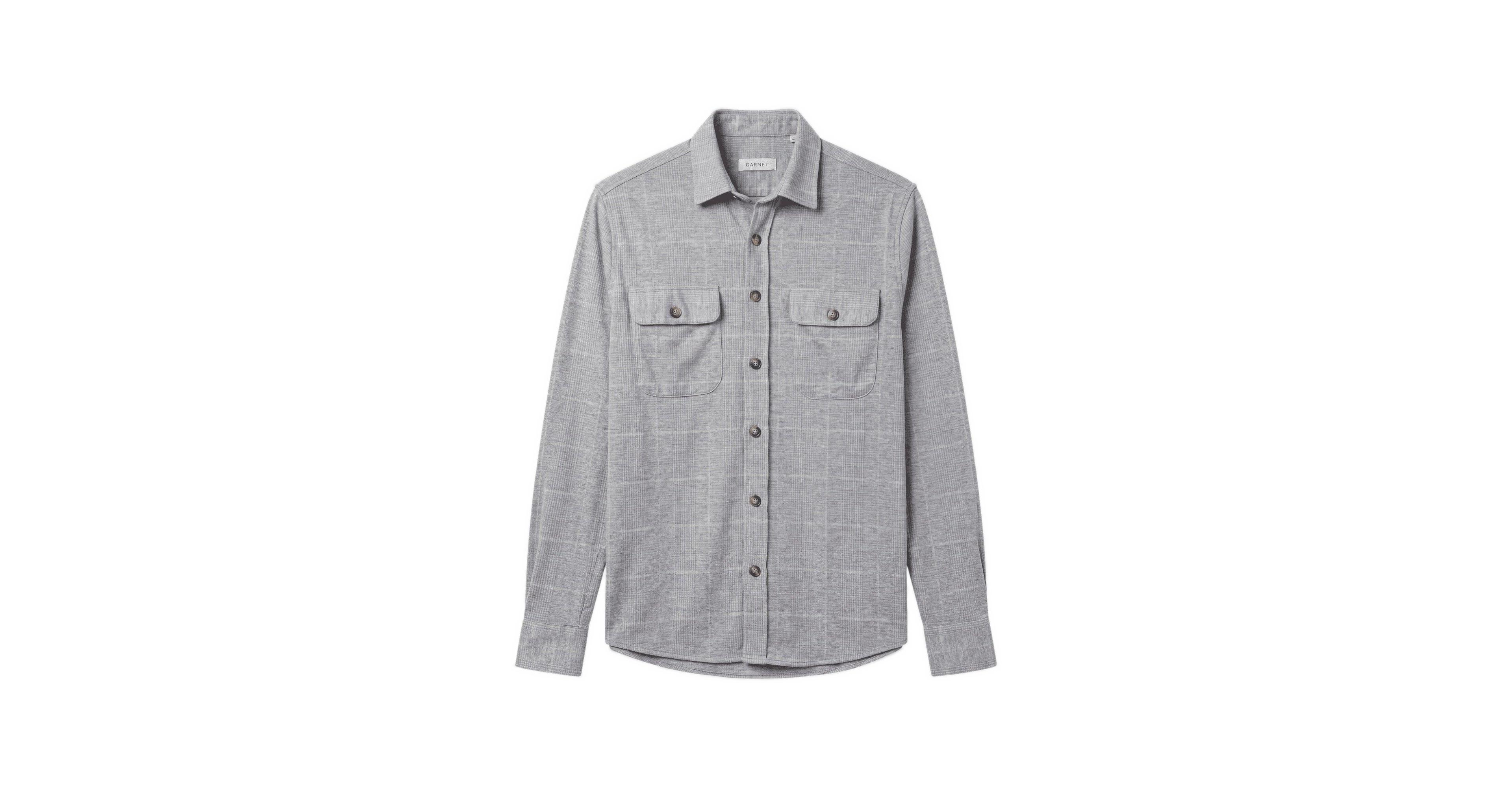 Garnet Men's James Regular-Fit Textured Two-Pocket Overshirt