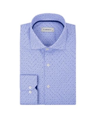 Men's Micro-Print Regular-Fit Spread Collar Dress Shirt