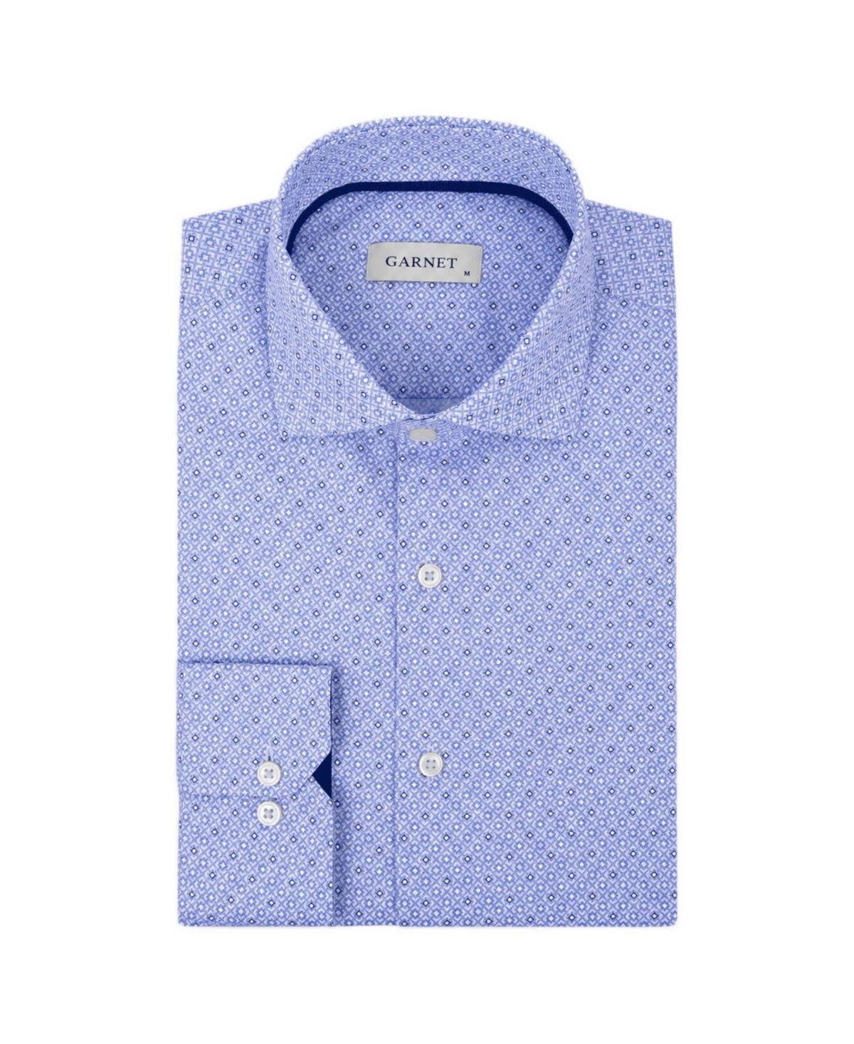 Garnet Men's Micro-Print Regular-Fit Spread Collar Dress Shirt