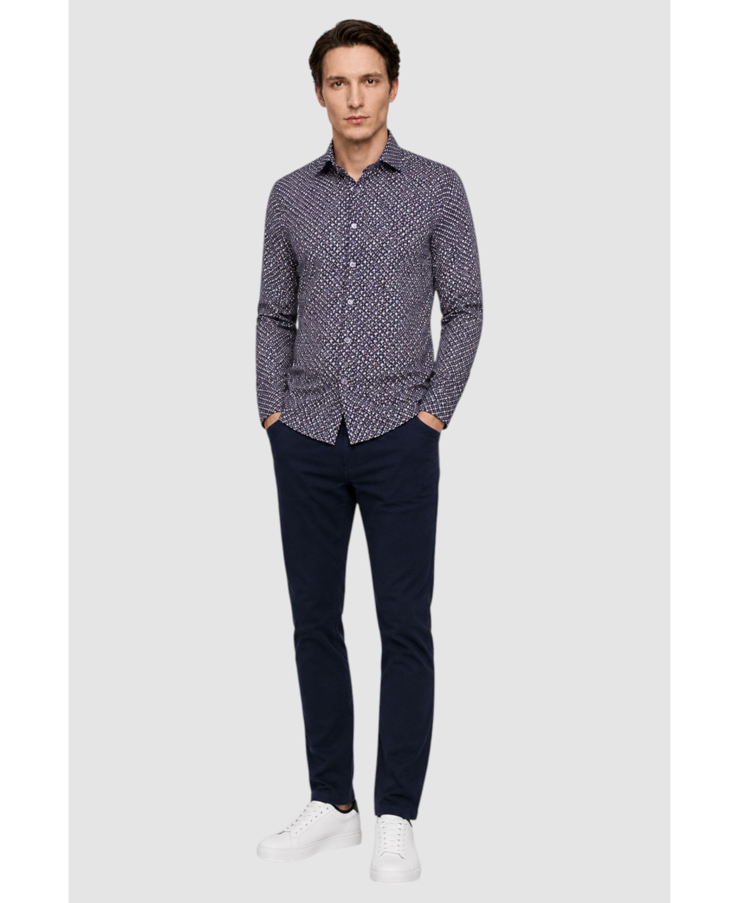Мужская рубашка Garnet Regular-Fit Print Long-Sleeve Button-Down, цвет: Кофейный — фото 6