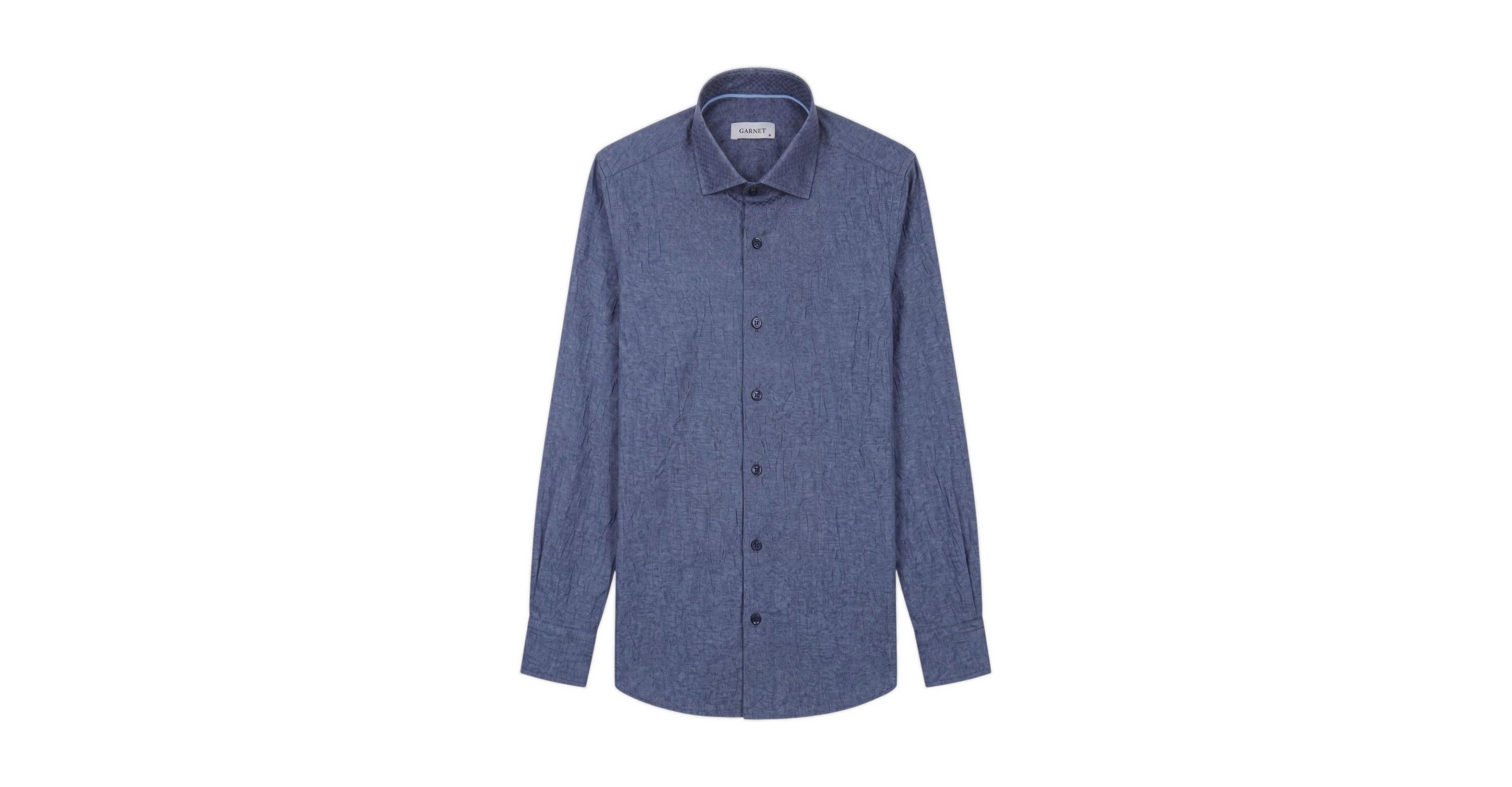 Garnet Men's Chambray Regular-Fit Long-Sleeve Shirt