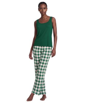 Women's Waffle-Knit 3-Piece Tank, Pants and Robe Pajama Set
