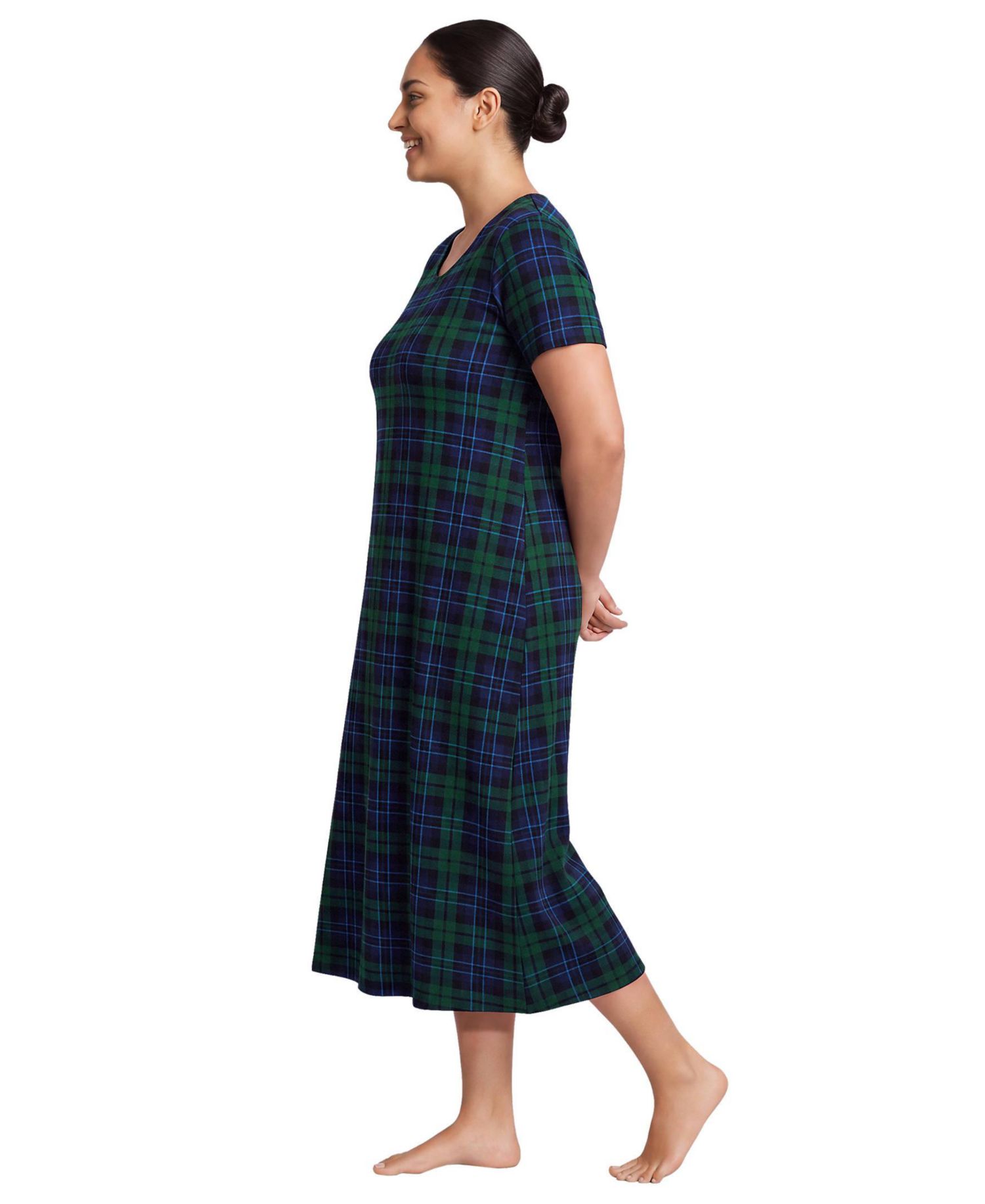 Plus Size Cotton Short Sleeve Midcalf Nightgown