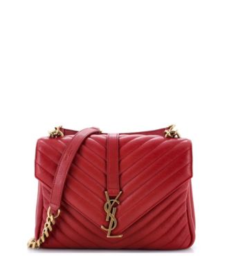 Medium Classic Monogram College Bag Matelasse Chevron Leather