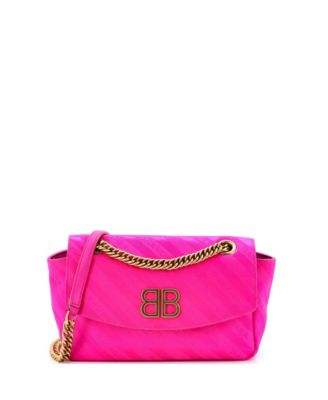 Small BB Chain Round Shoulder Bag Jacquard