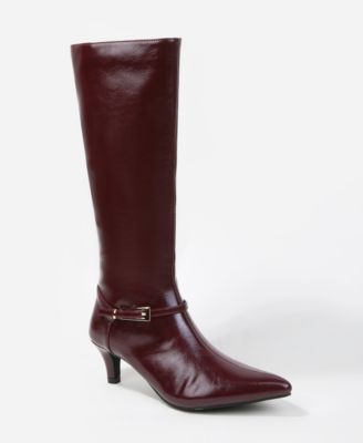 Margot  Pointed Toe Kitten Heel Knee-High Boots