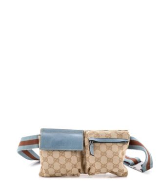 Vintage Adjustable GG Canvas with Leather Double Belt Bag